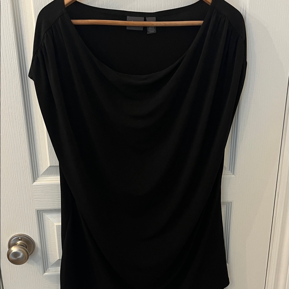 Chico's Travelers Black Draped Cowl Neck Tunic